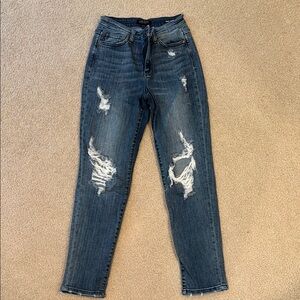 Distressed Blue Jeans